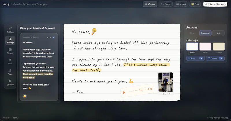 Dearly screenshot 3