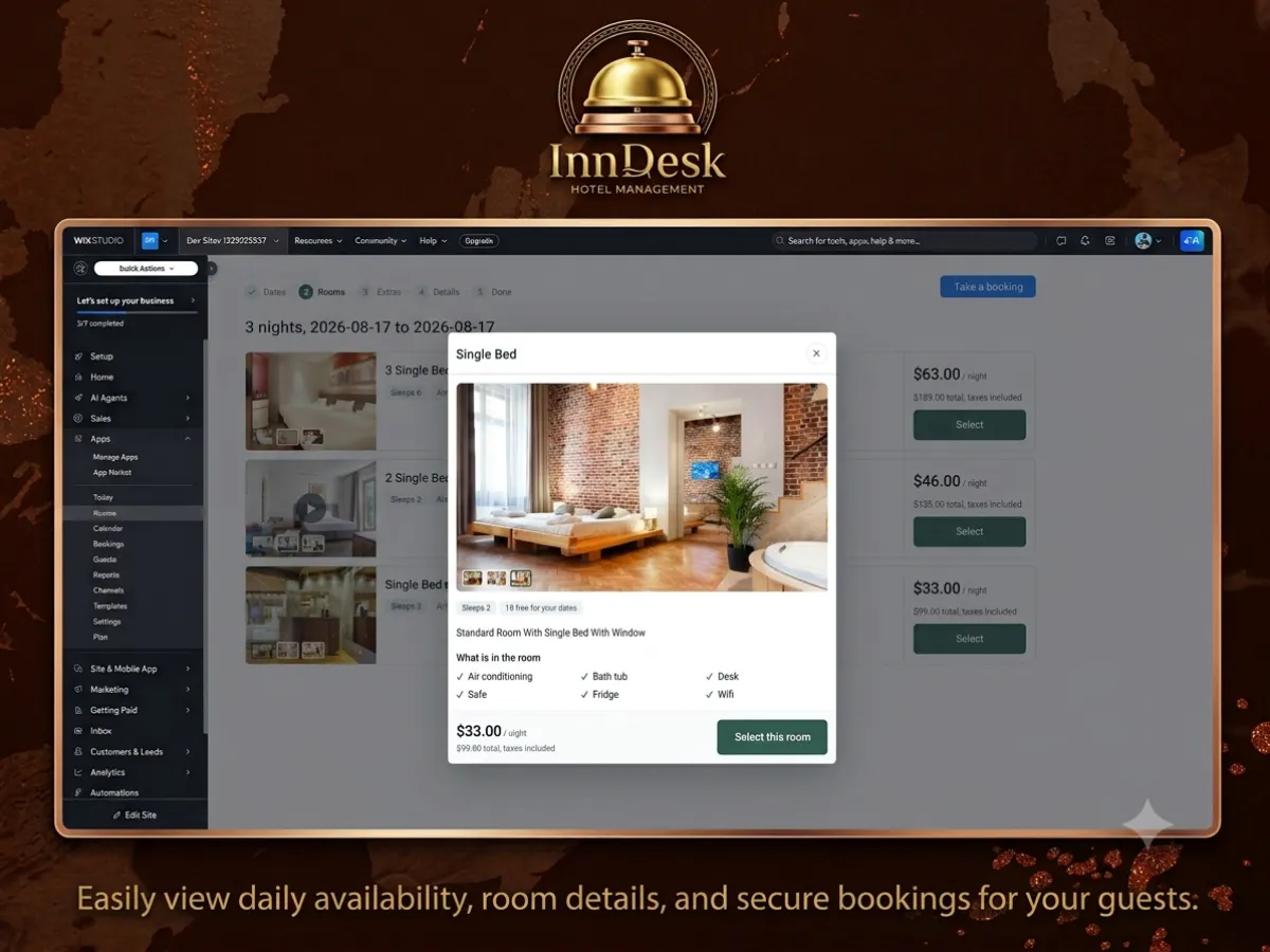 Wix Hotel Booking App gallery image