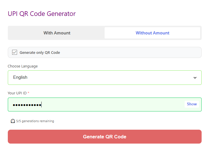 UPI QR Code & Card Generator gallery image