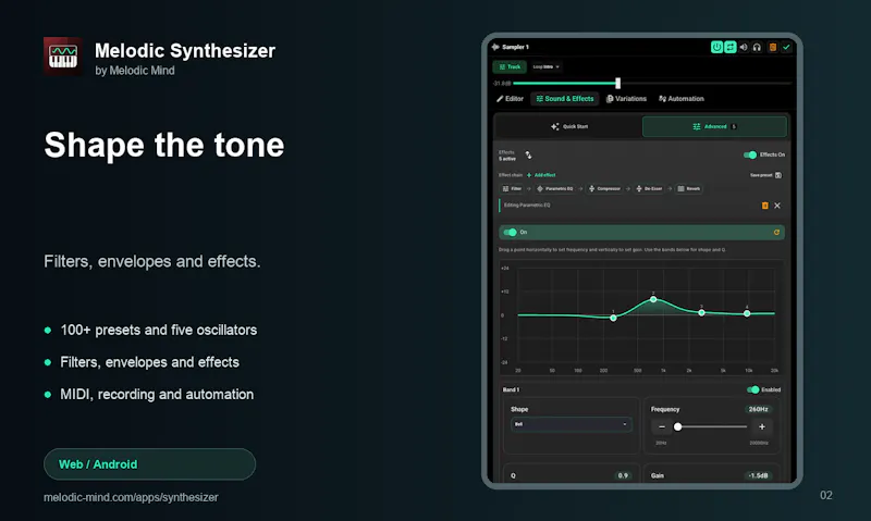 Melodic Synthesizer screenshot 2