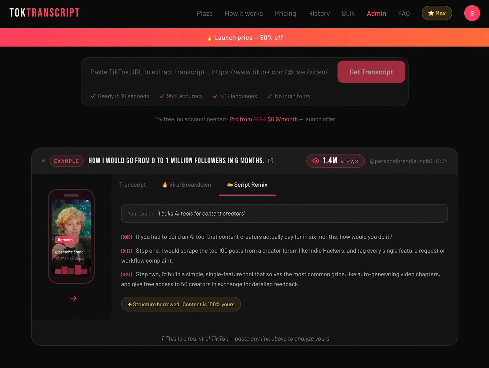 TokTranscript screenshot 3