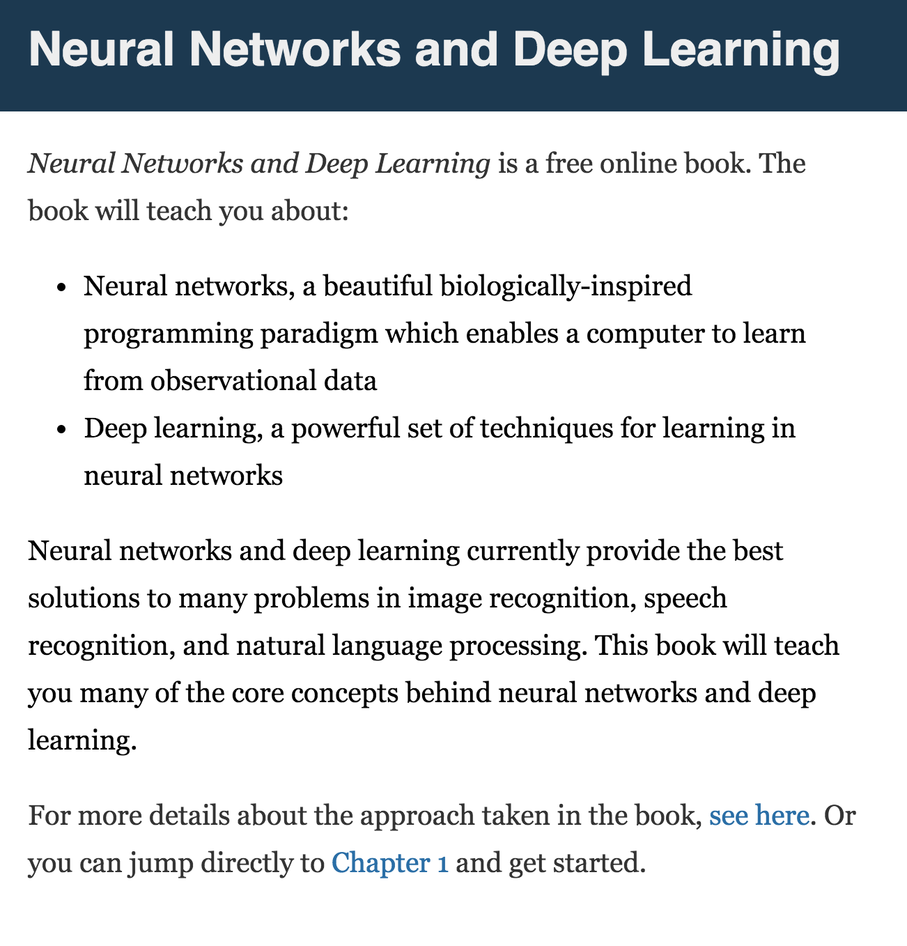 Neural Networks and Deep Learning