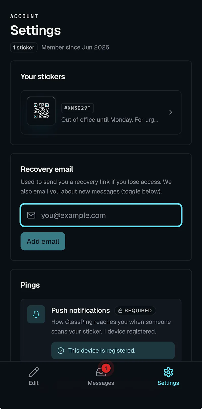 GlassPing screenshot 2