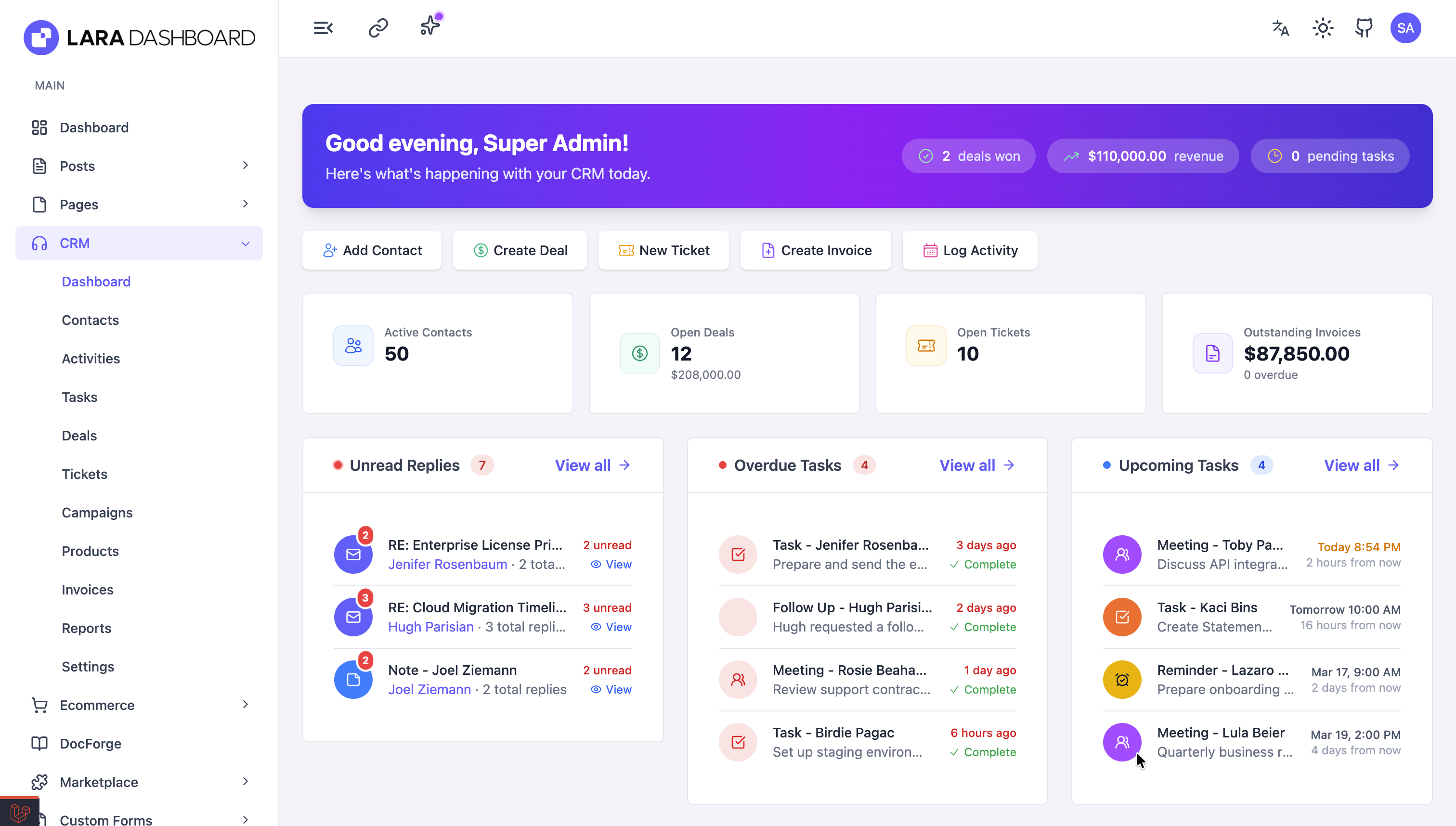 Lara Dashboard media 2