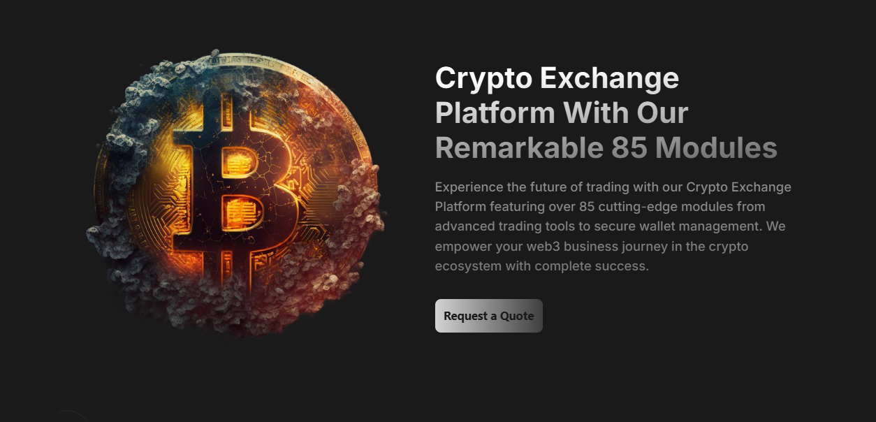 Crypto Exchange Platform With 85 Modules - Main product screenshot demonstrating key features and user interface