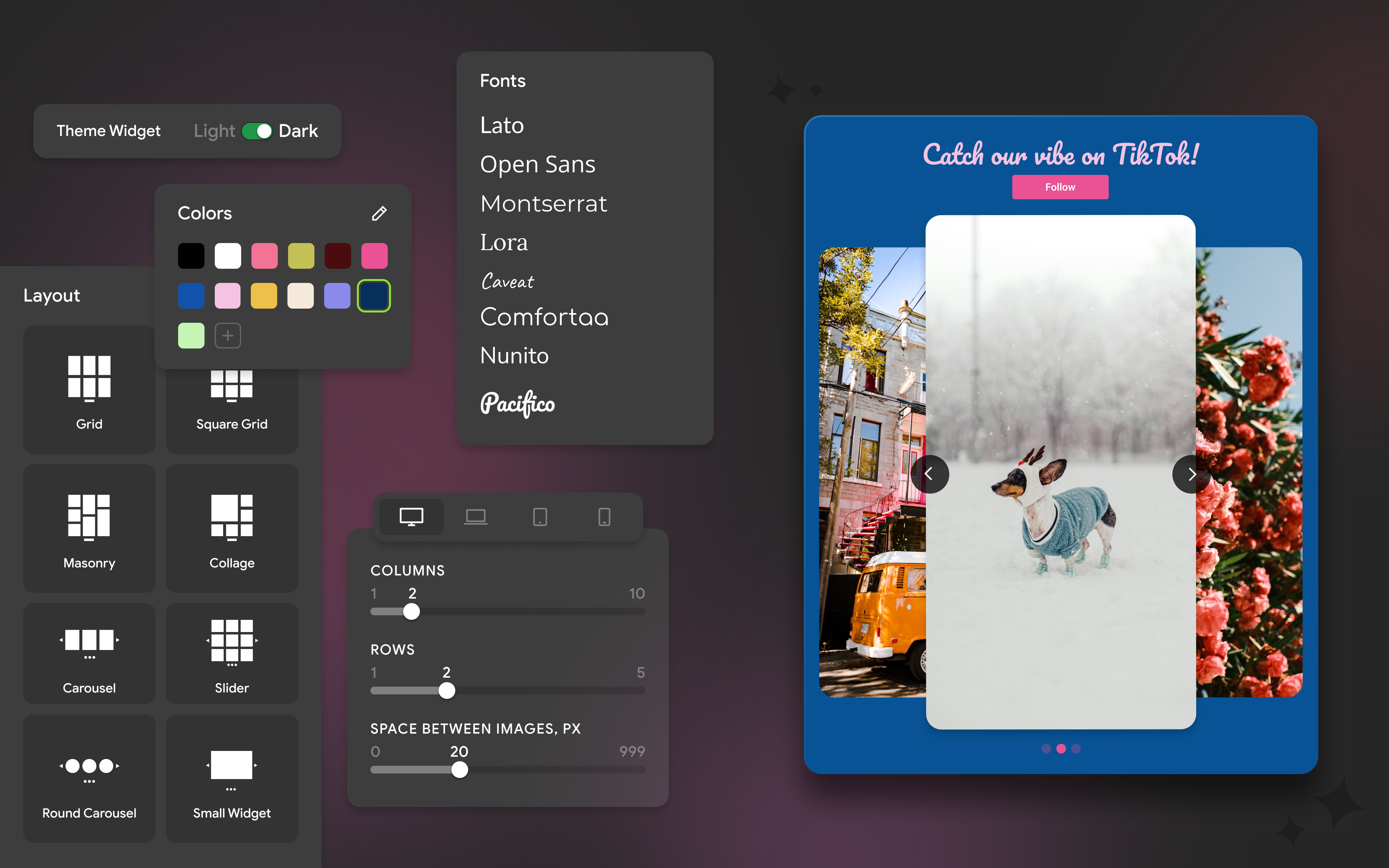 Média Application miroir.Widget de flux tiktok - Engagez les visiteurs avec un widget Tiktok pour votre site Web 2
