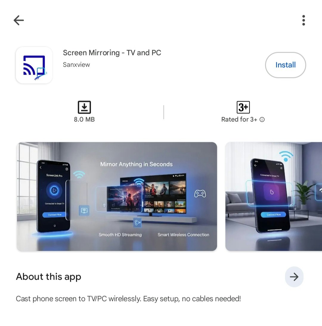 Screen Mirroring PC and TV - Product Hunt launch logo and brand identity