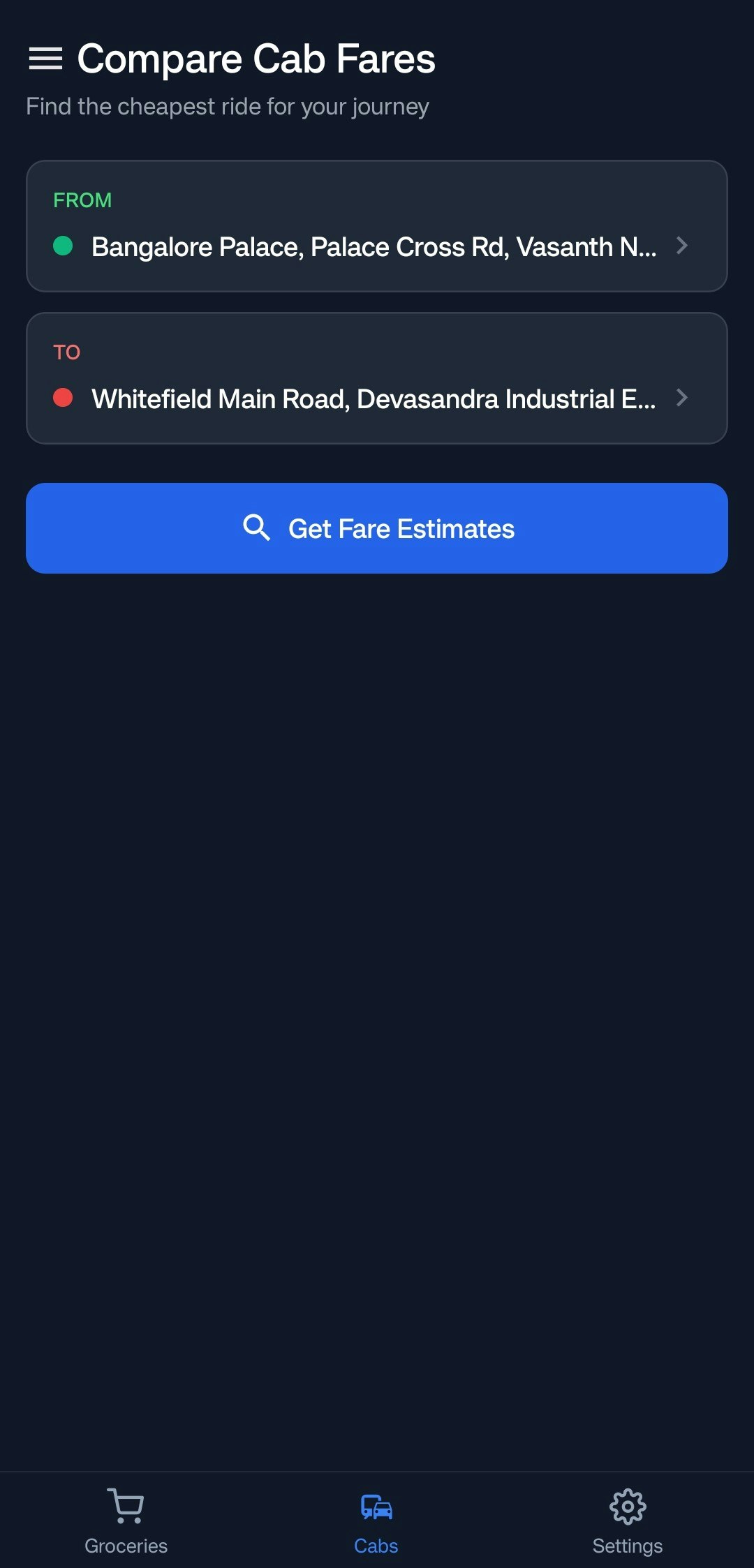 Comparify - One app to find the cheapest rides and groceries fast media 5