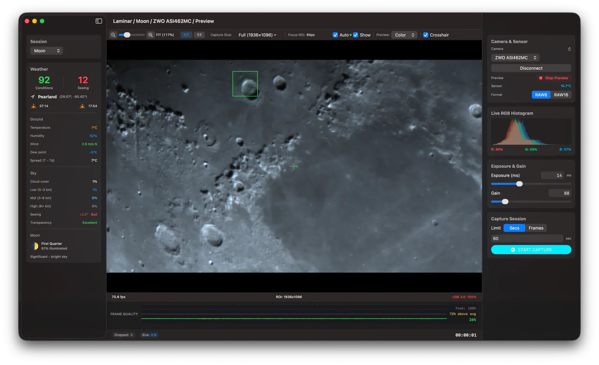 startuptile Laminar-Native planetary imaging capture for macOS and Apple Silicon