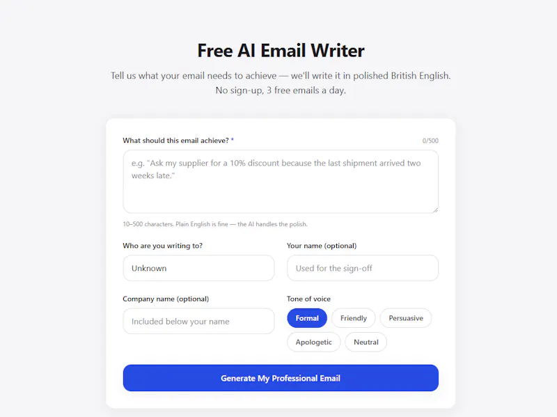 EmailWriter AI screenshot 2