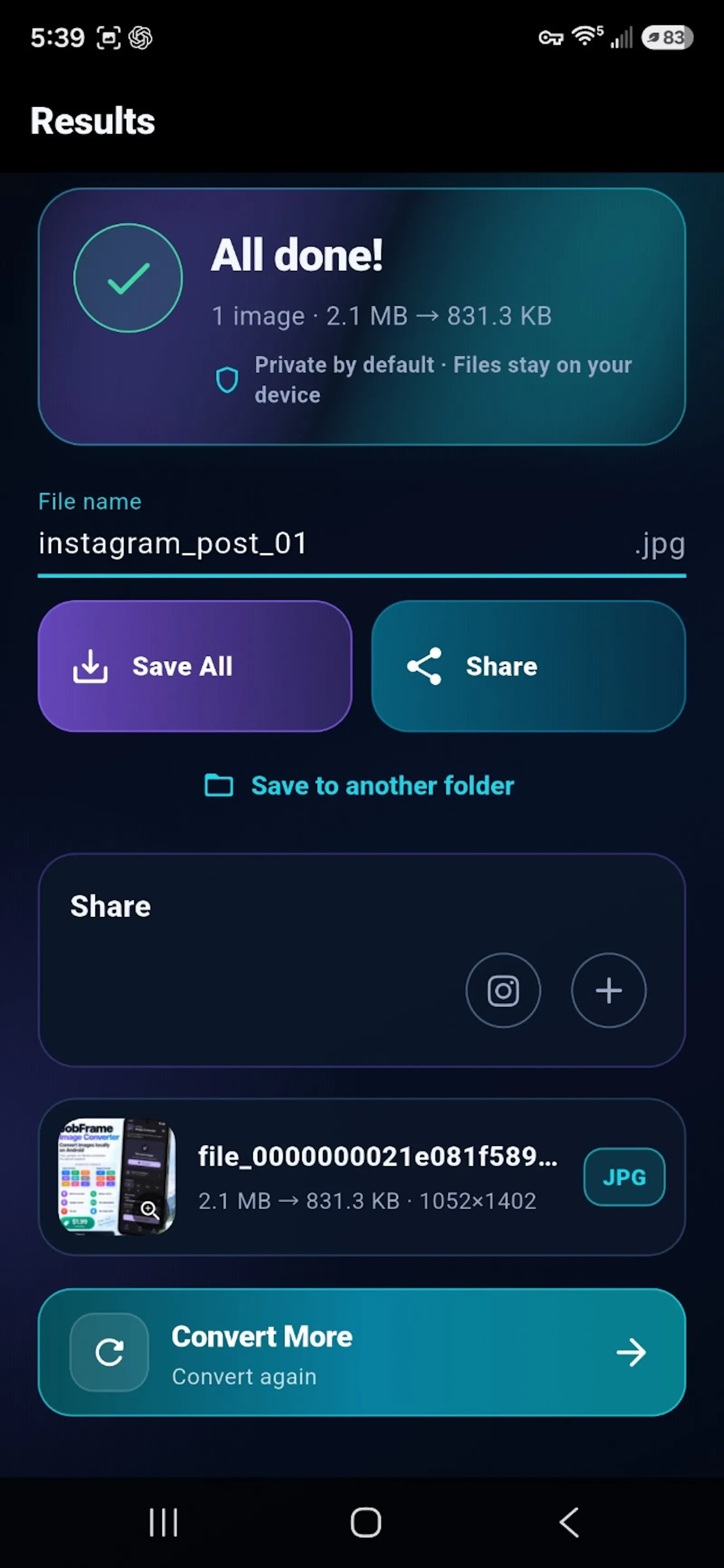 JobFrame Image Converter screenshot 5
