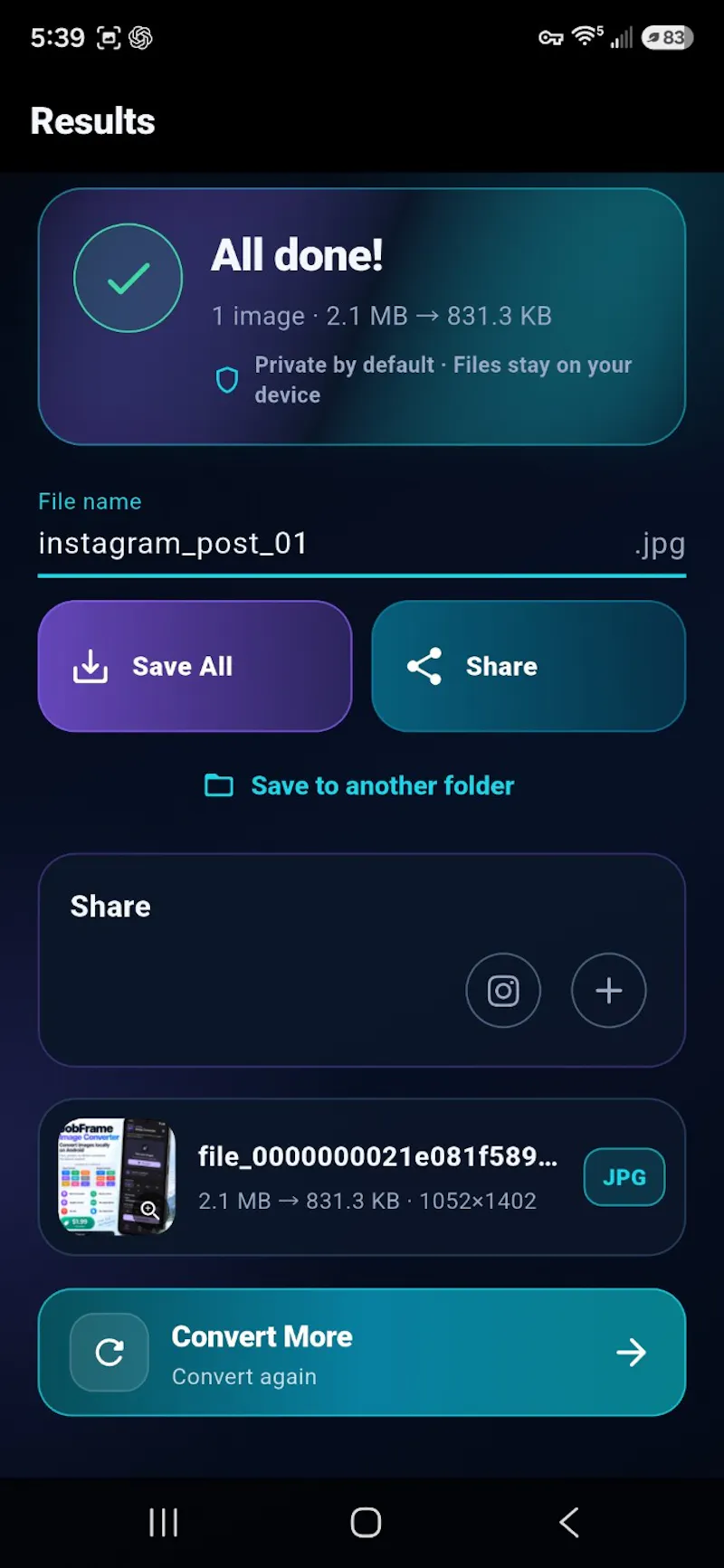 JobFrame Image Converter screenshot 5