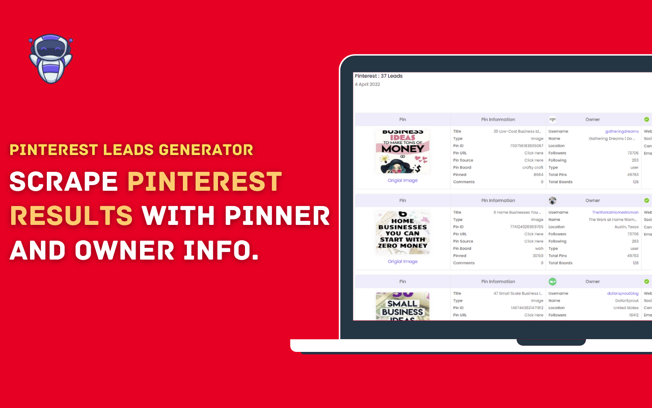 Pinterest Scraper & Email Finder gallery image