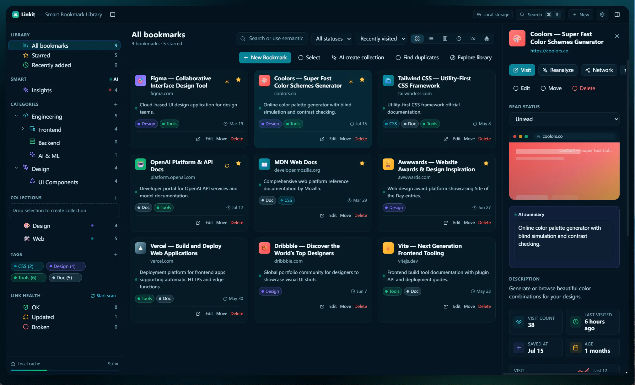 Linkit is a desktop bookmark manager screenshot 1