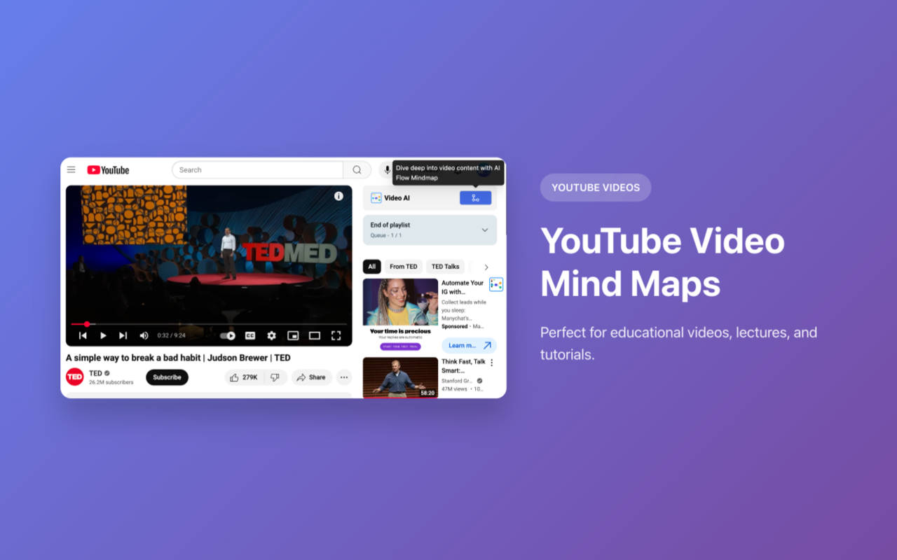 AI Mindmap Extension - Webpagina transformeren, pdf, yt video in mindmaps onmiddellijk media 3