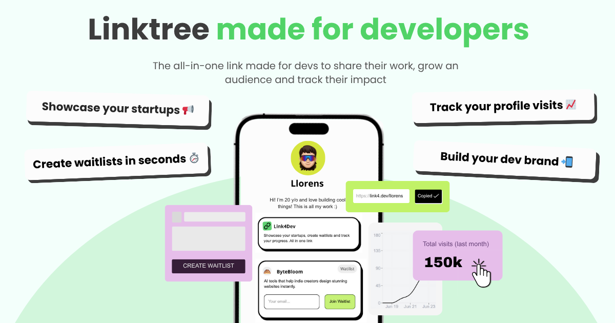 Link4dev - Linktree hecho para desarrolladoras media 1