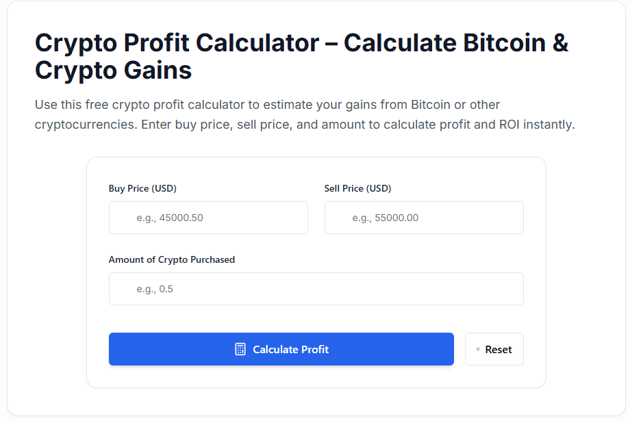 Crypto Profit Calculator gallery image