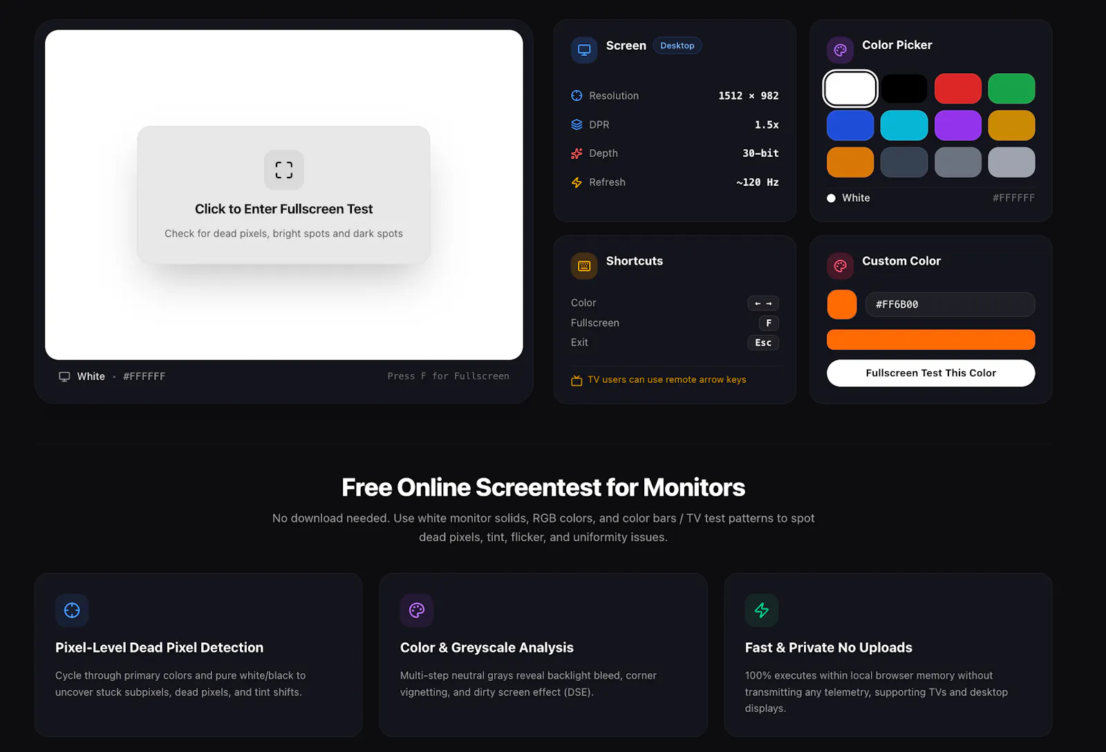 MonitorTester screenshot 1