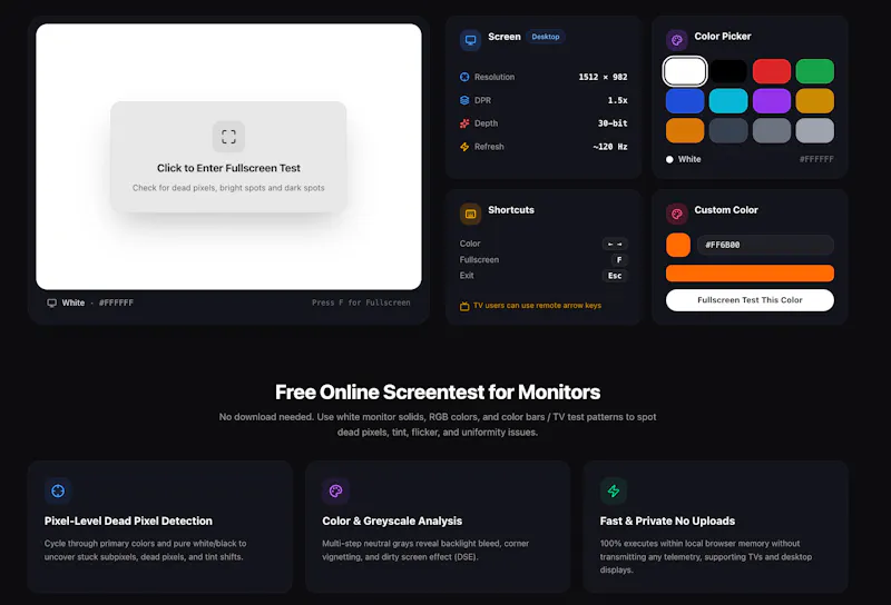 MonitorTester screenshot 1