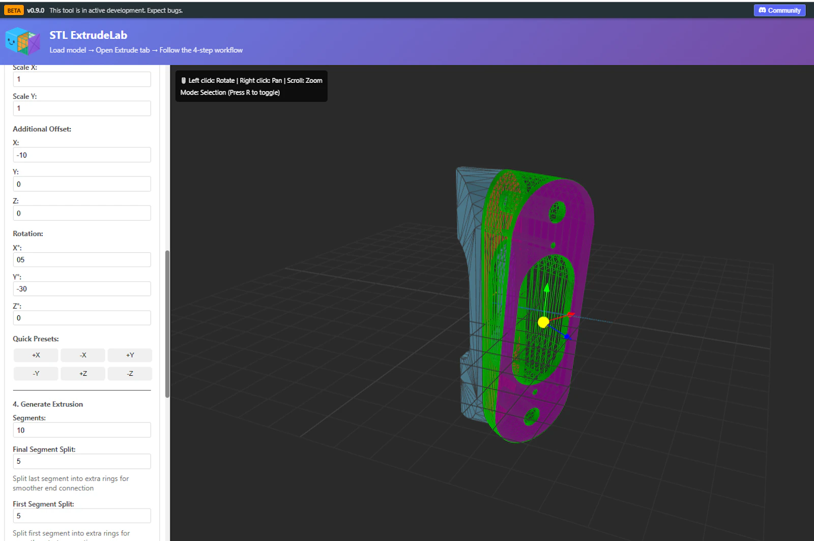 STL ExtrudeLab screenshot 2