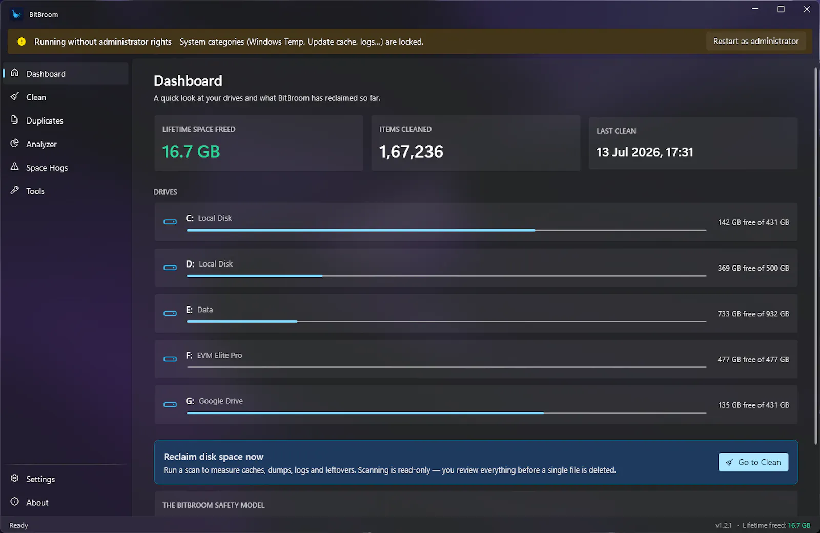 BitBroom screenshot 1