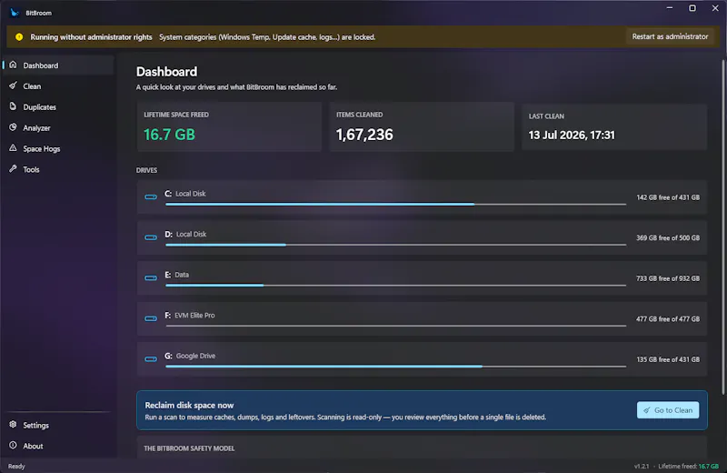 BitBroom screenshot 1