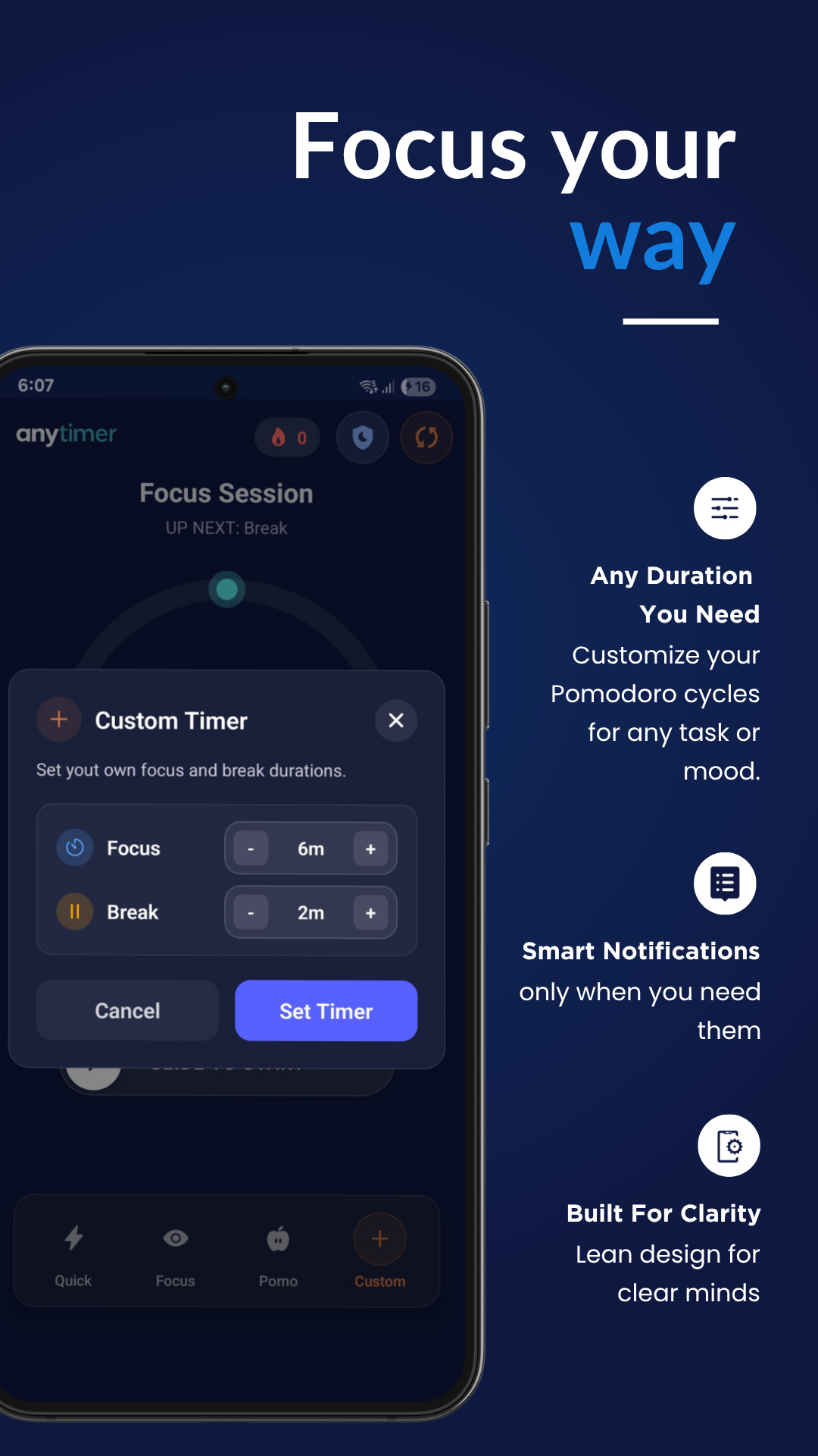AnyTimer – Pomodoro Timer App for Study - Screenshot 5 showing product features and functionality