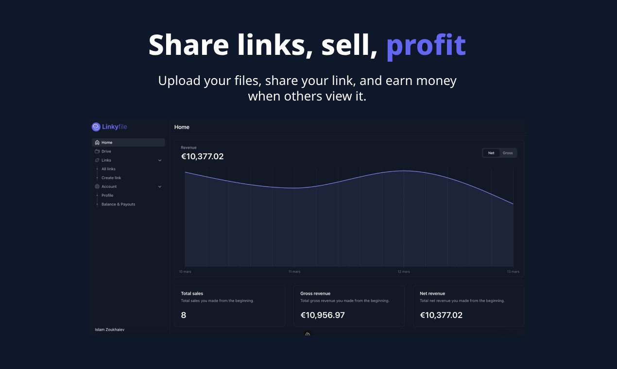 Linkyfile - Condividi link, vende, profitto - monetizza i tuoi contenuti online. media 2