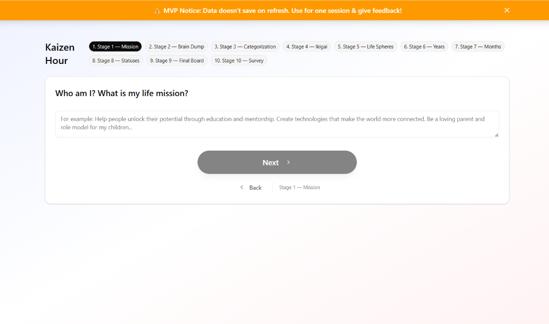 Kaizen Planner - Screenshot 2 showing product features and functionality