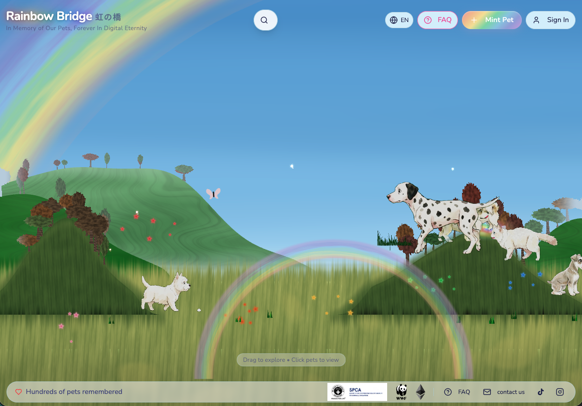 Rainbow Bridge – Pet Tribute AI World gallery image