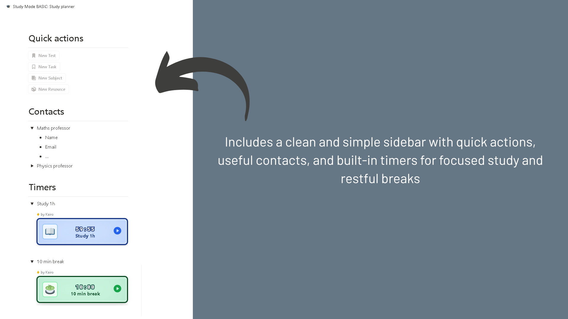 Study Mode BASIC: Study planner gallery image