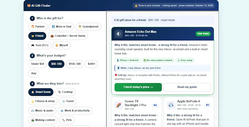 Free AI Gift Finder screenshot 1