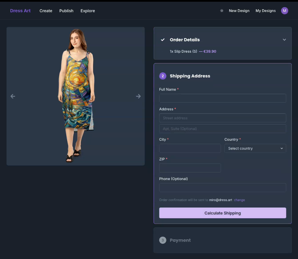 Dress Art - Screenshot 2 showing product features and functionality