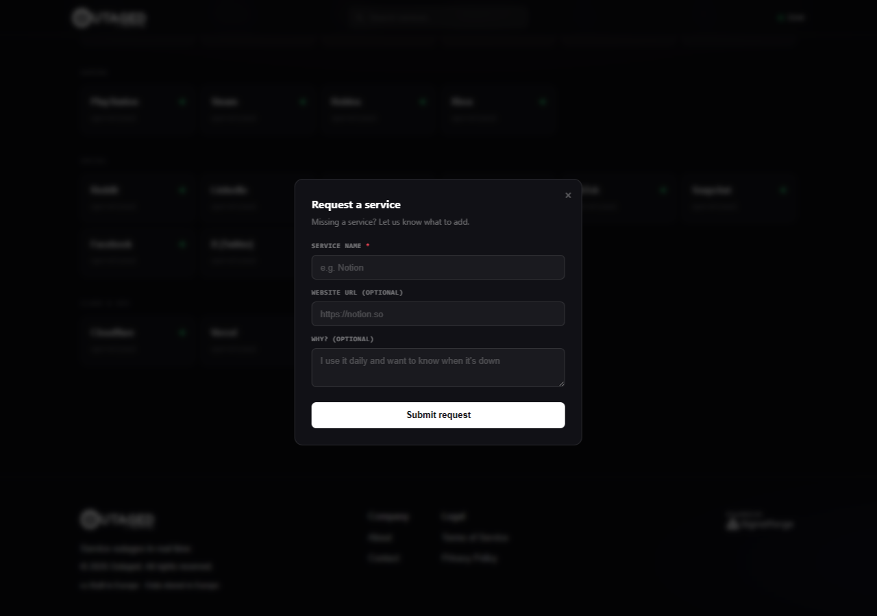 Outaged - Screenshot 2 showing product features and functionality