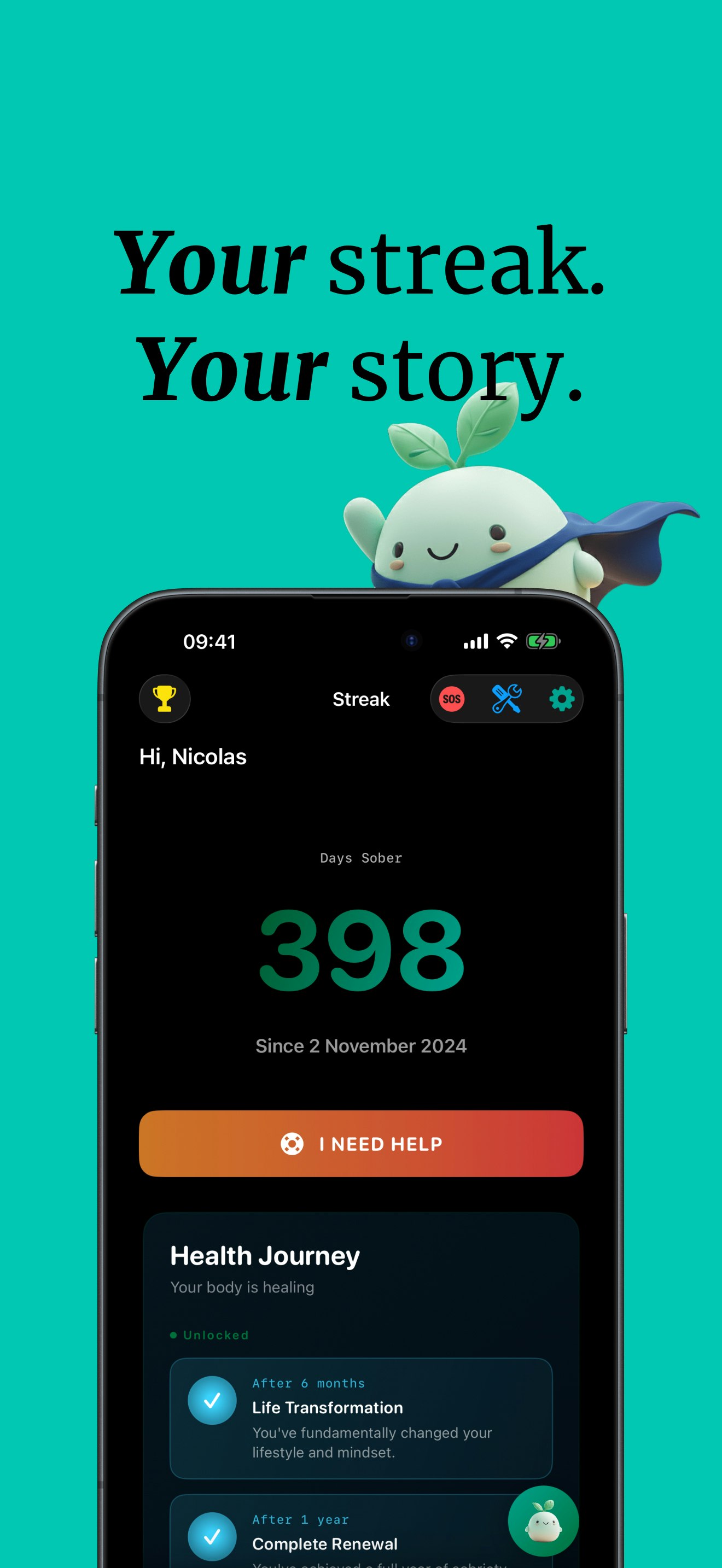 GoSober Launch - Main product screenshot demonstrating key features and user interface