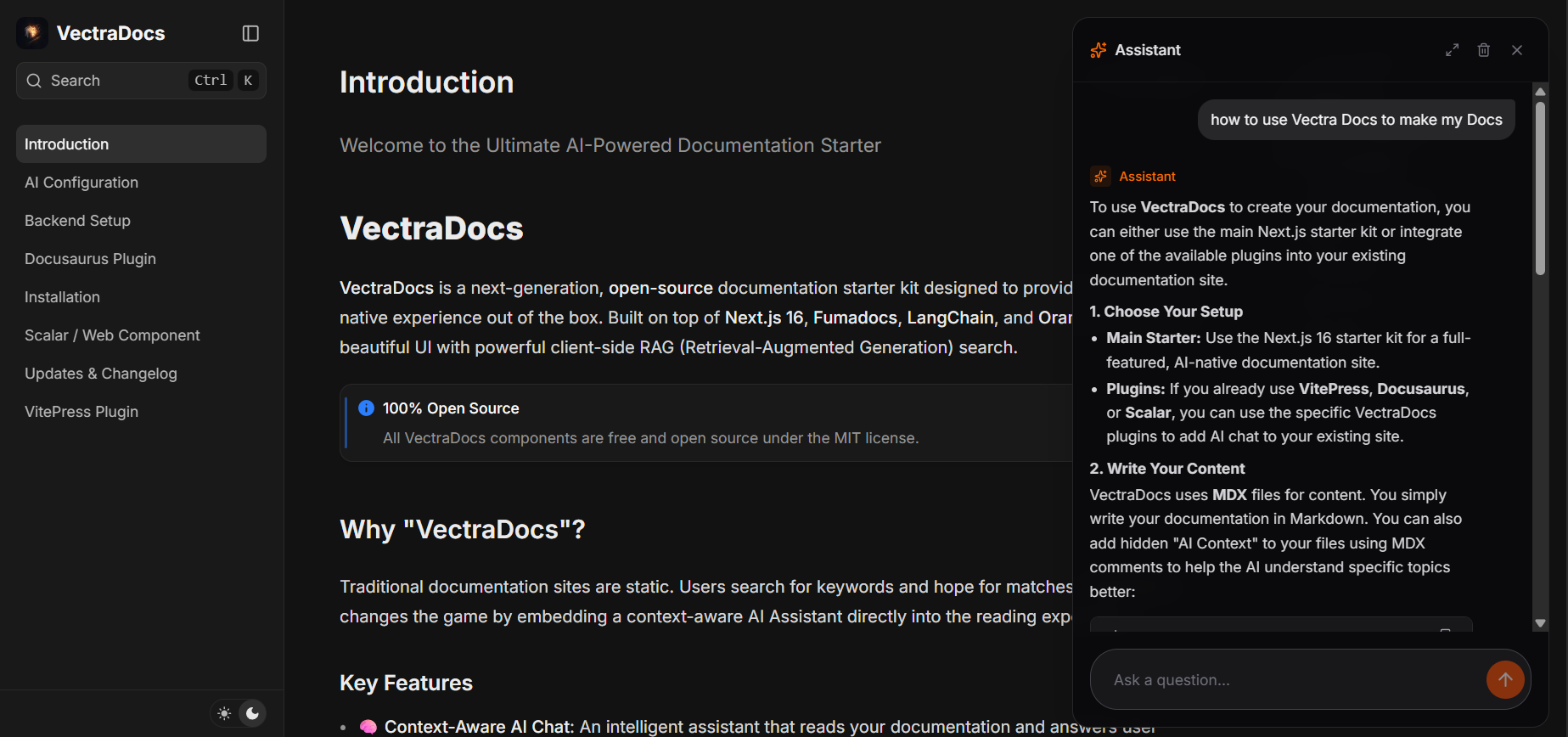 Vectra Docs - Screenshot 4 showing product features and functionality