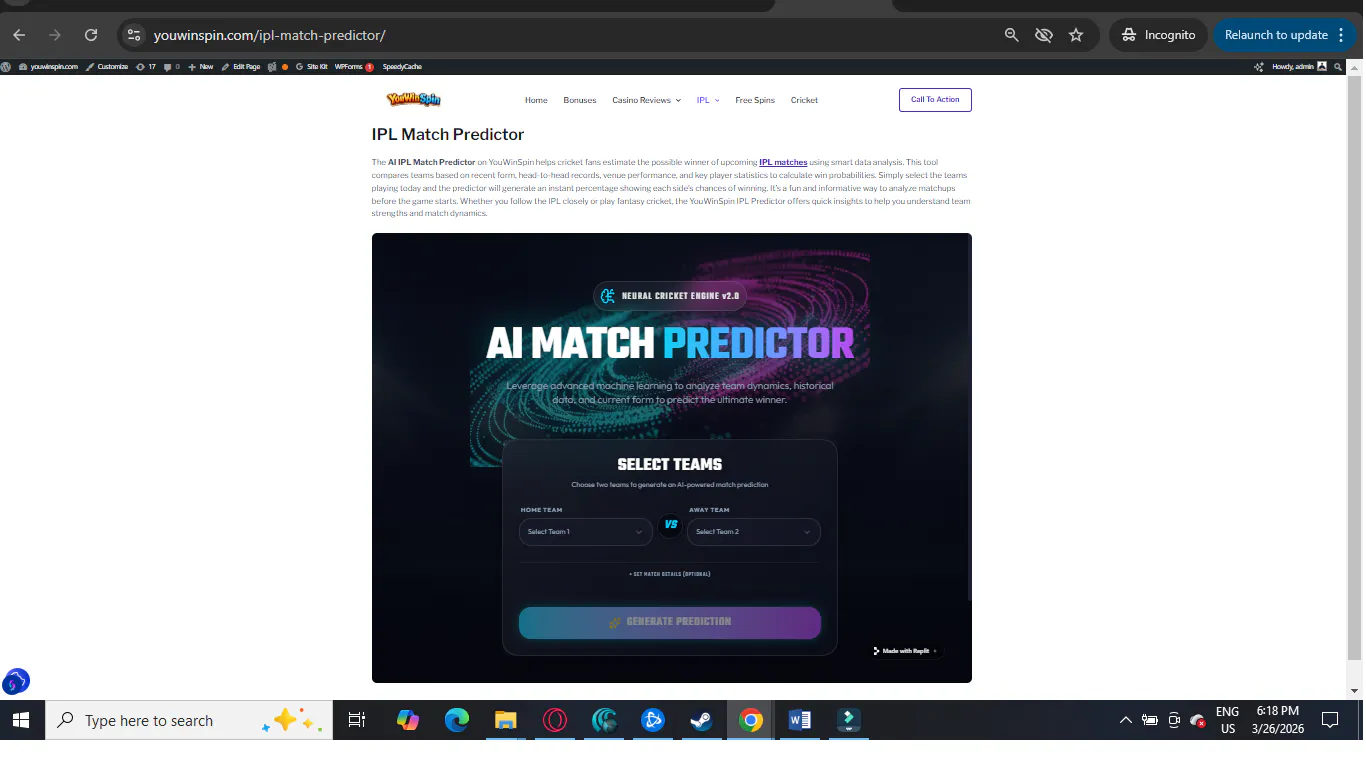 AI IPL Match Predictor 제품 배너