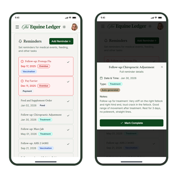 The Equine Ledger - Screenshot 5 showing product features and functionality