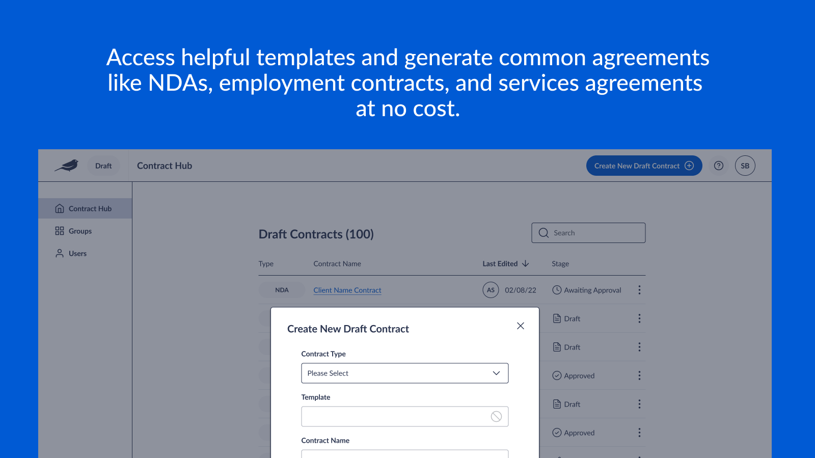 Média Draft par Robin AI - Créer facilement des contrats à partir de modèles de contrat approuvés 5