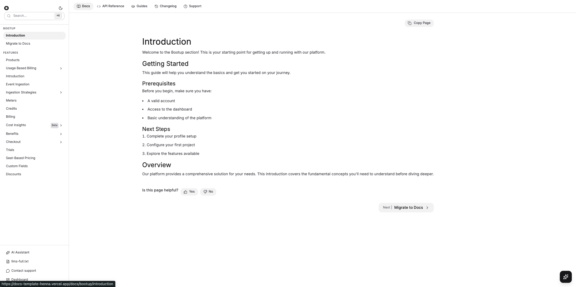 Nextjs Docs website: gettemplate - Screenshot 4 showing product features and functionality