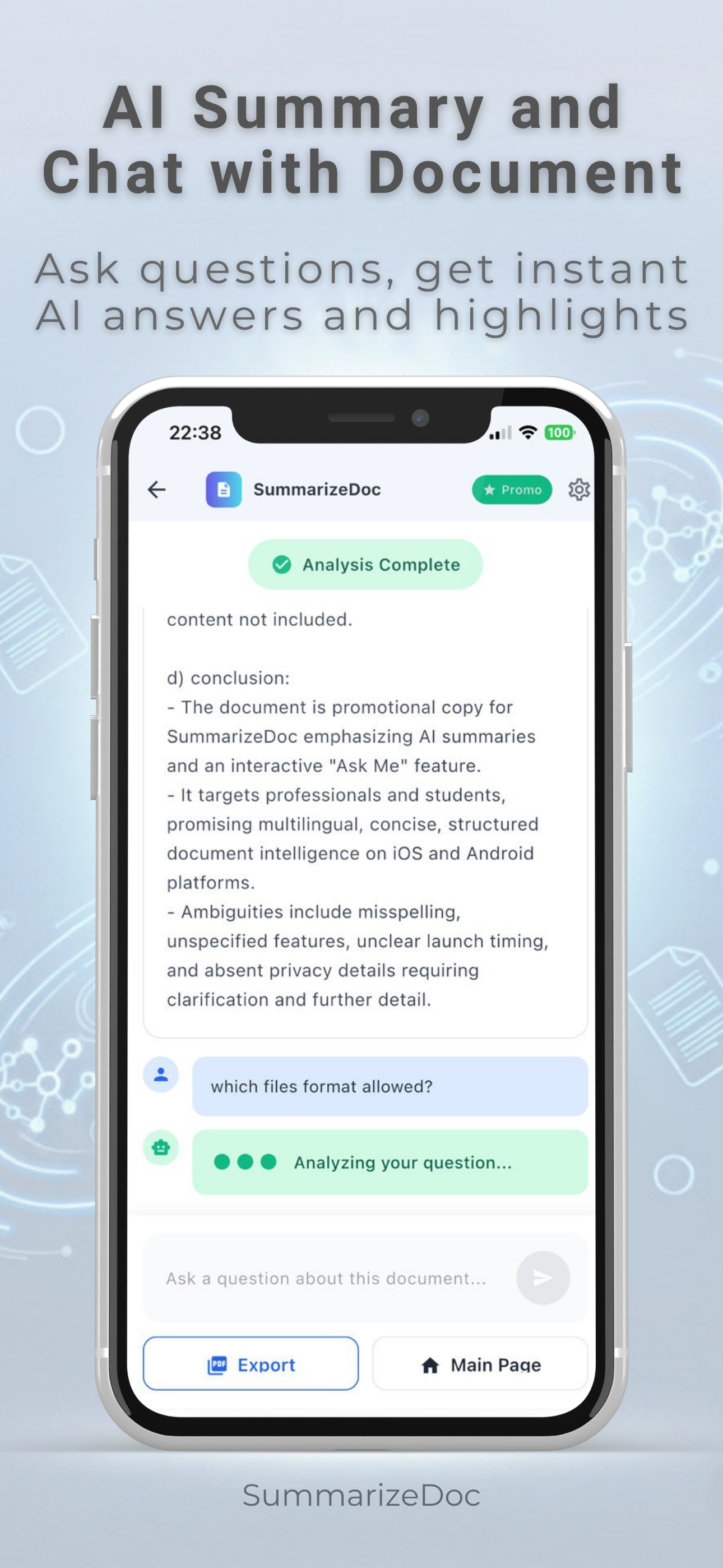 SummarizeDoc: AI Summary & Chat gallery image