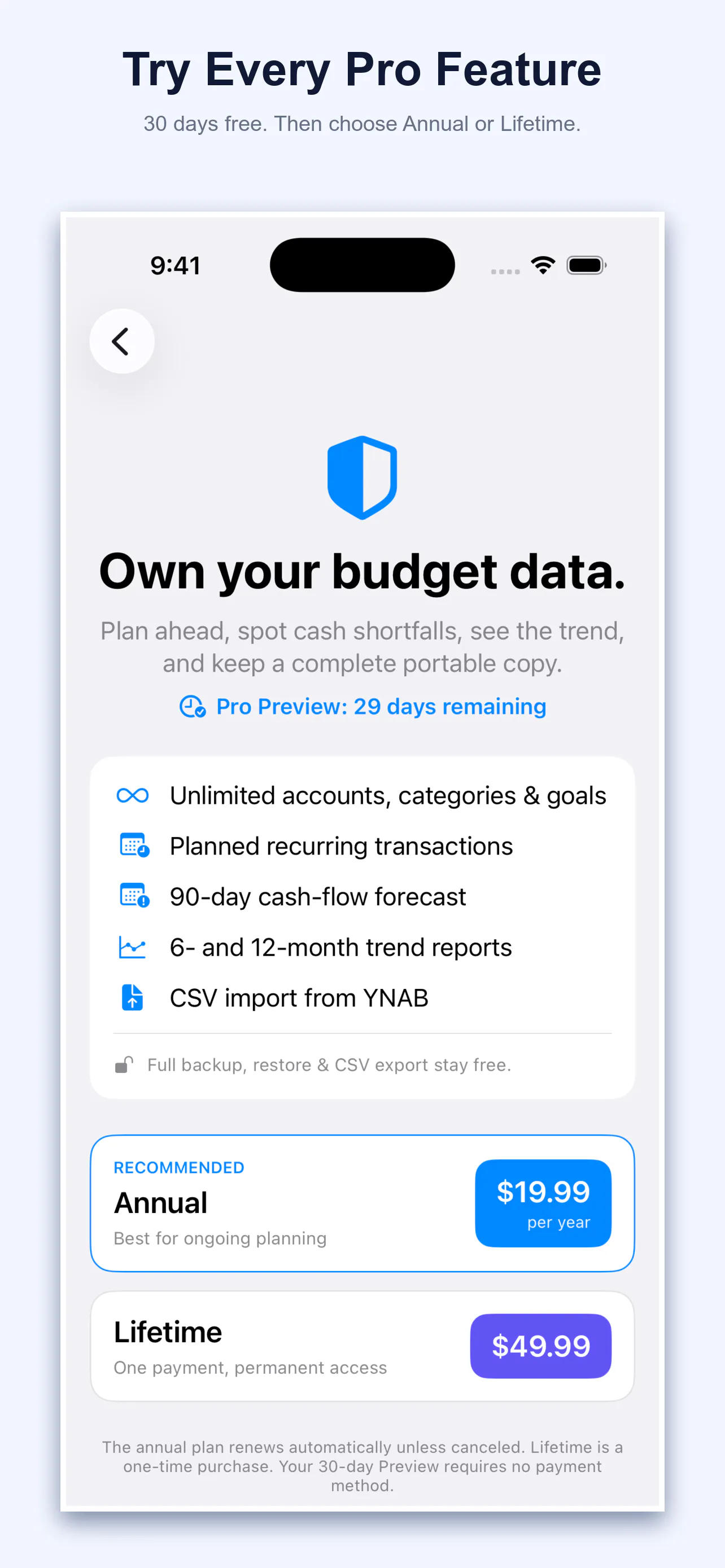 PlanOnce 1.1 screenshot