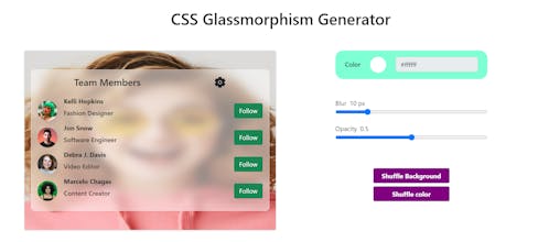 CSS Glassmorphism Generator gallery image