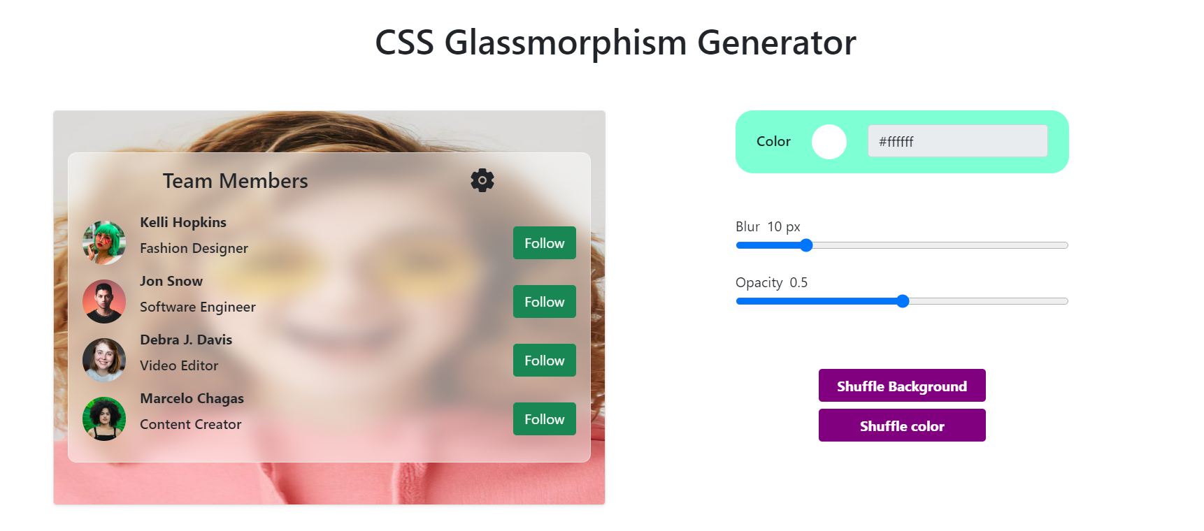 CSS GlassMorphism Generator media 2