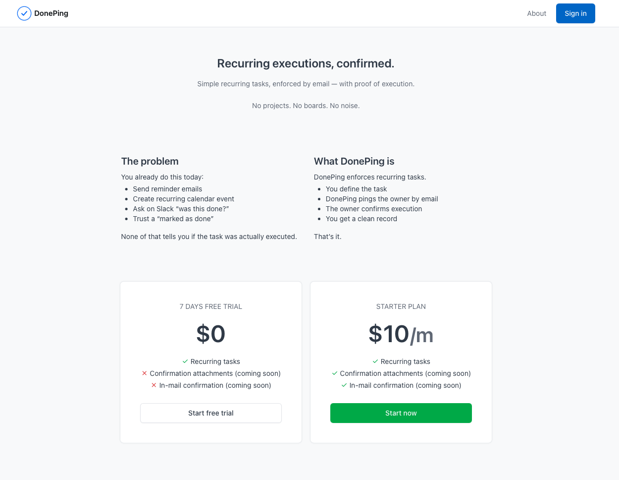 DonePig - Main product screenshot demonstrating key features and user interface
