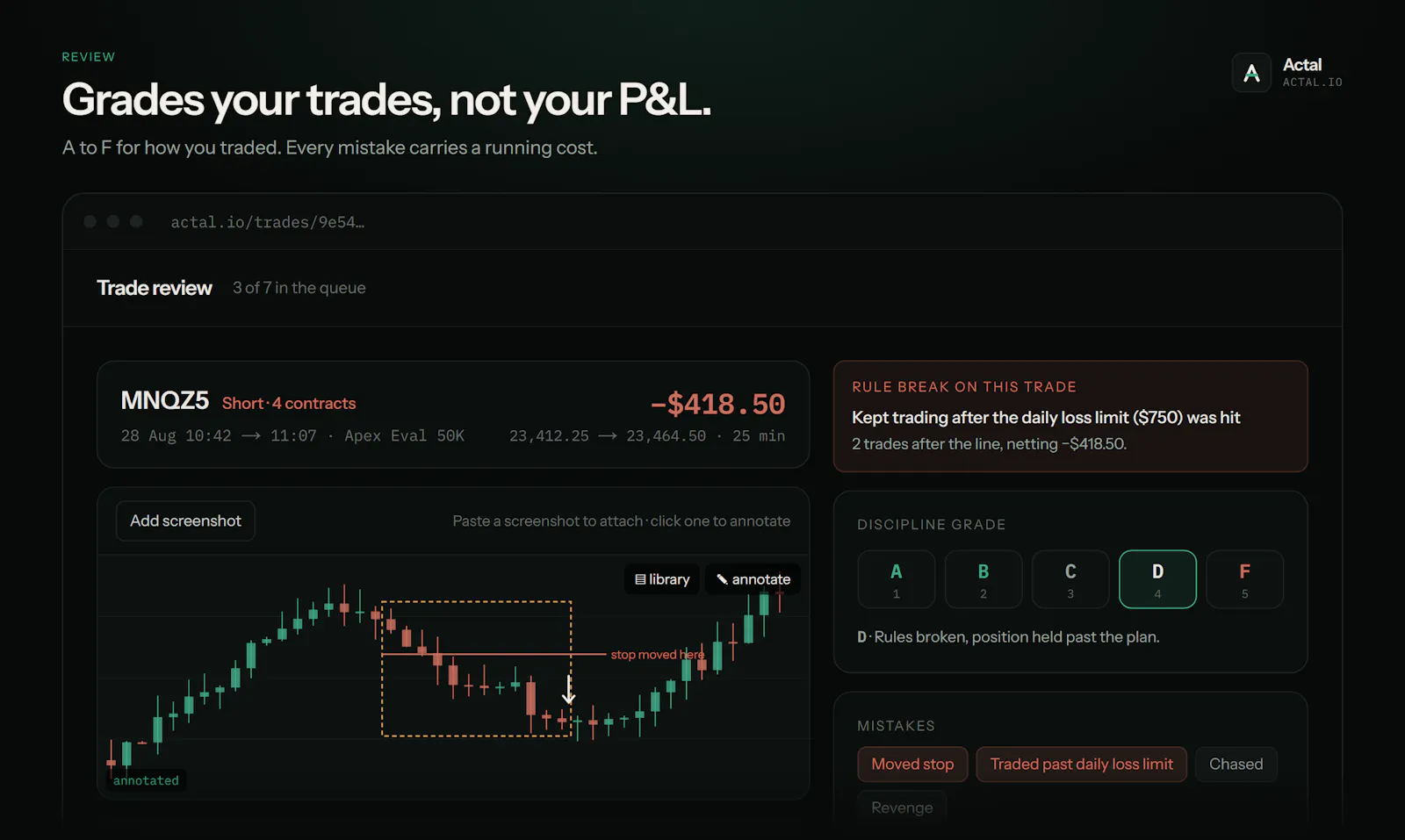 Actal screenshot 2