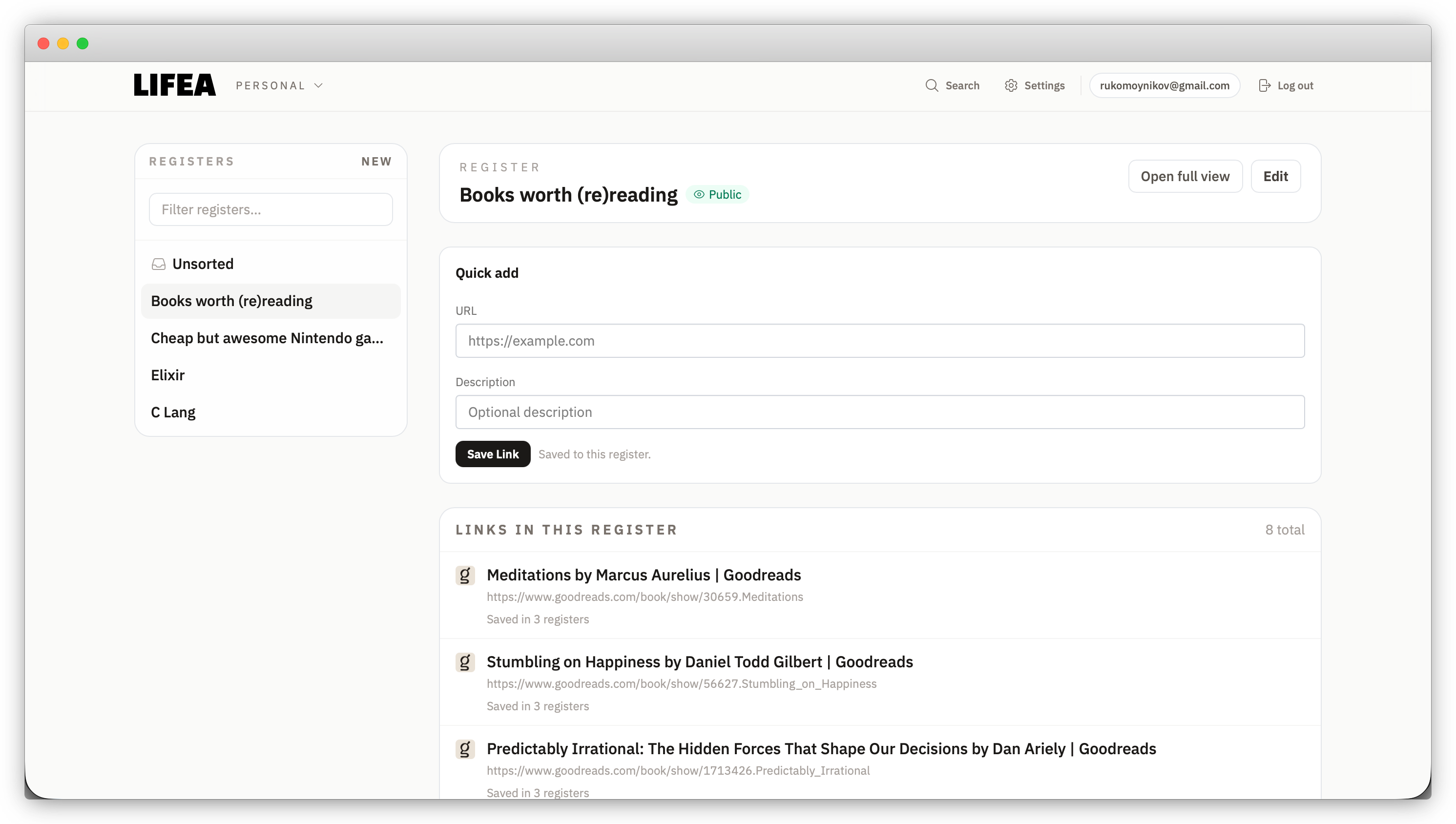 Lifea - Screenshot 2 showing product features and functionality