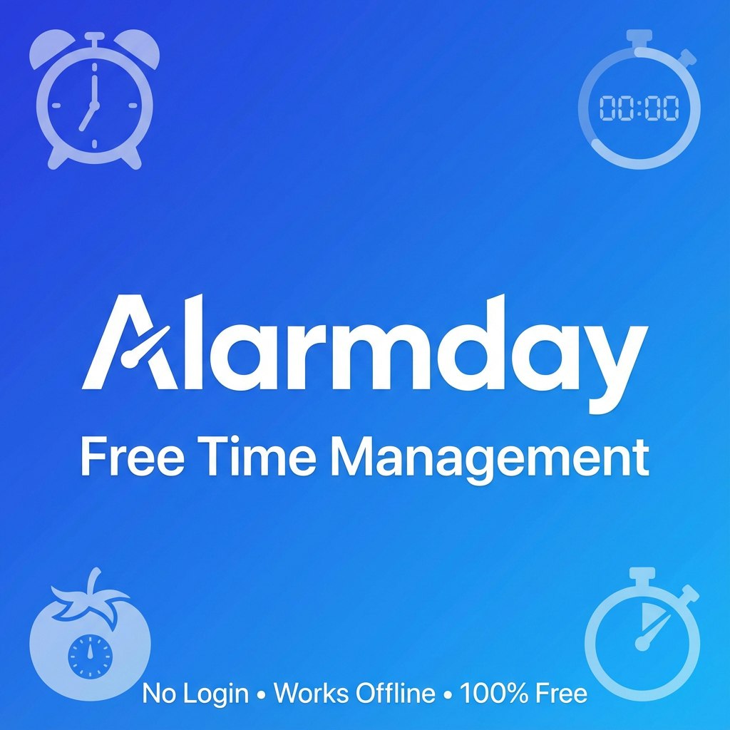 AlarmDay - Product Hunt launch logo and brand identity