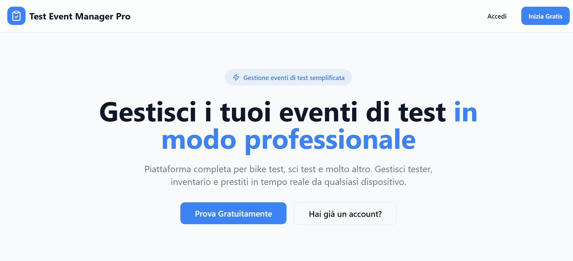 Test Event Manager Pro - Main product screenshot demonstrating key features and user interface