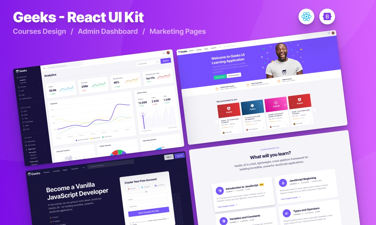Geeks React Bootstrap 5 Admin Dashboard  gallery image
